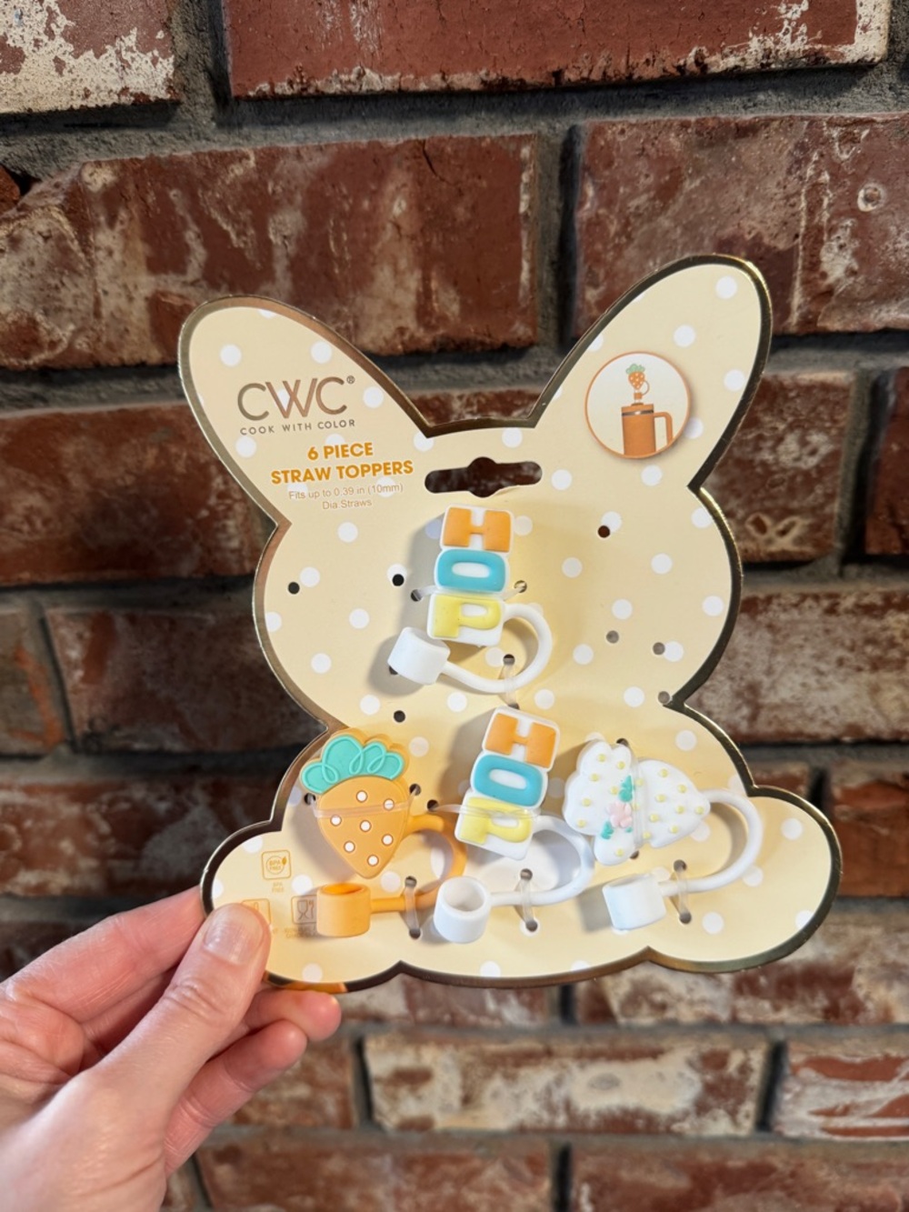 Set of four (4) Easter straw toppers